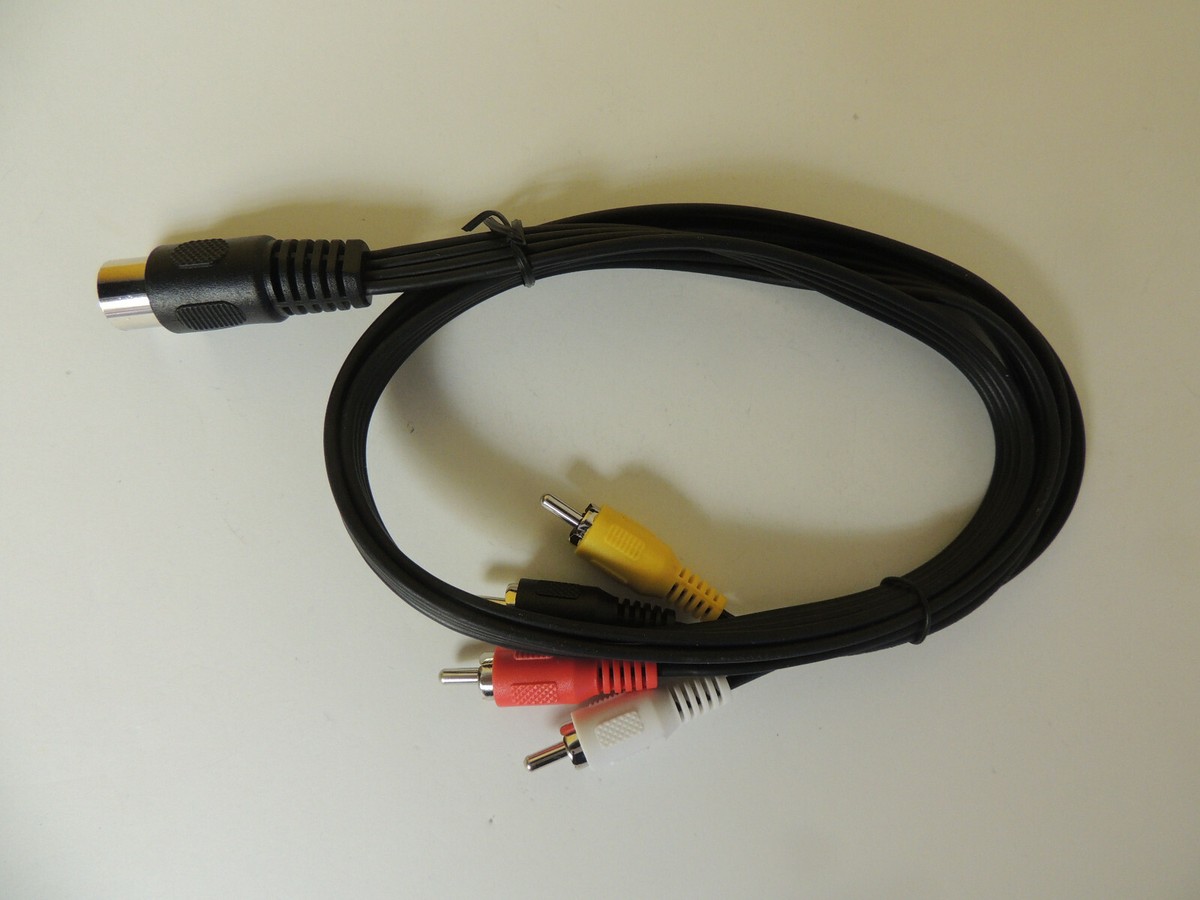 Composite Video Audio AV TV DIN RCA Cable for Commodore 64 C64 C