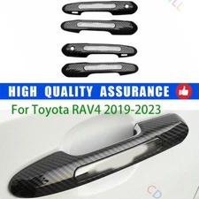 Fit For Toyota RAV4 2019-2023 Carbon Fiber Exterior Side Door Handle Frame Trim