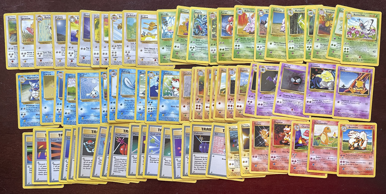 74 Card Pokemon Lot Base Set 2 Commons Uncommons Chameleon Wartortle Kadabra