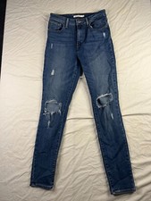 Levi's 721 Jeans Women's Size 28 High Rise Skinny Blue Denim 5 Pocket Distressed