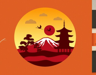 Landscape Japan Wall decal, Nature Wall sticker, Modern Wall Art Nature