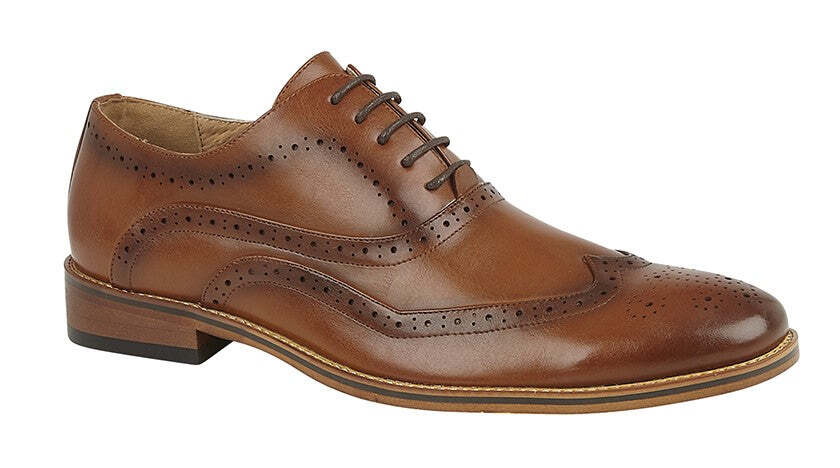 SAOLA Kids GOOR marrone scuro spazzolato PU 5 occhielli Oxford Brogue suola unità scarpe