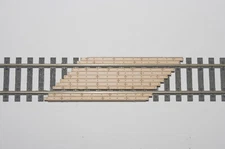 Ho scale wood Railroad Grade crossing single lane right angle.  2 per set