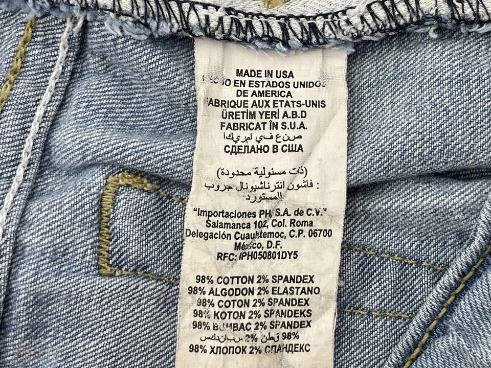 Pantalones Cortos de Jean Bebe Elásticos Para Mujer Talla 27 Tiro Bajo Azul Denim Hecho en EE. UU. Foto 3 de 4