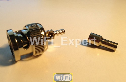 1 x BNC Male plug crimp for RG316 RG174 RG179 LMR100 Cable Straight Connector - Picture 3 of 4