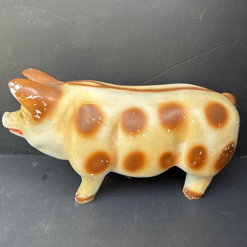 Vintage 15” Spotted Pig Chalkware Bank