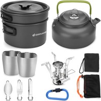 Camping Geschirr-Set Aluminium Kochen Picknick Outdoor 1-2 Personen Teekessel