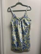 Oscar De LaRenta Pink Label Chemise slip dress Green Floral Y2K Club NWT Large