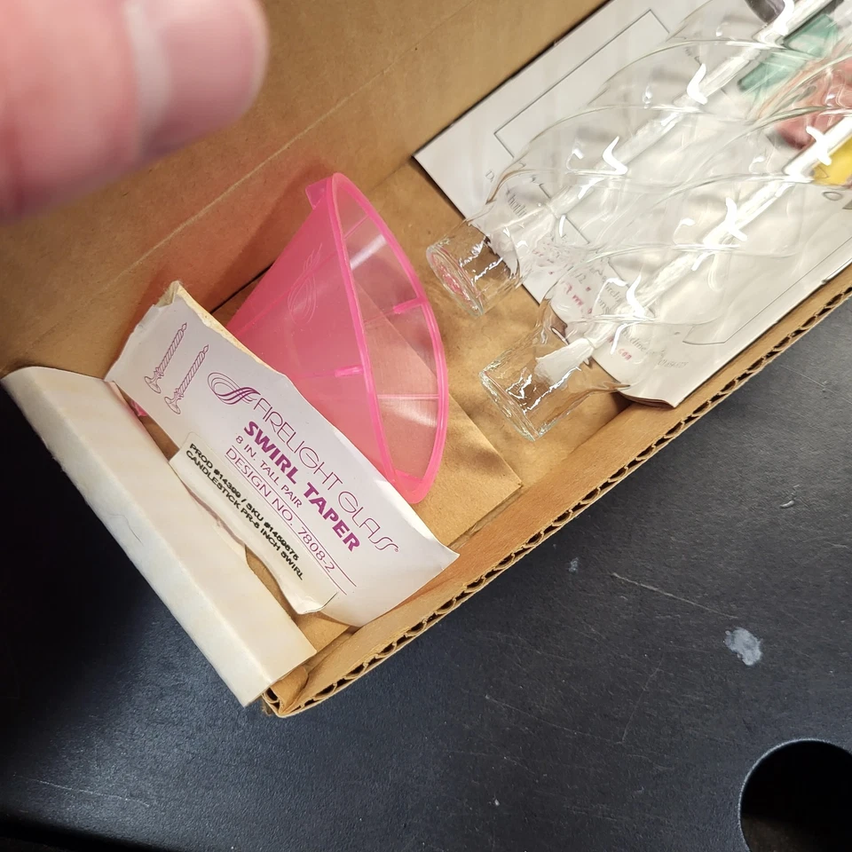 Firelight Glass 8" Bold Swirl Candlestick Set, Bold Swirl Oil Candles - Image 4 of 4