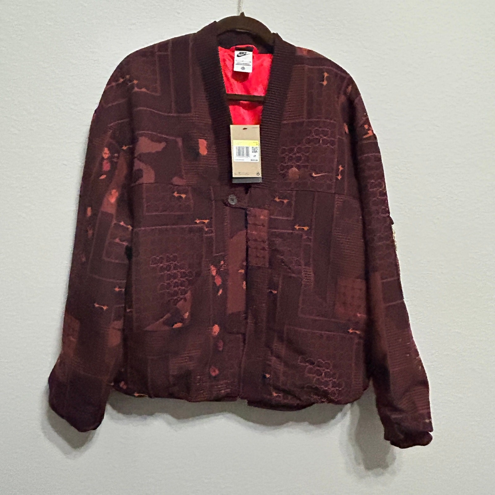 NEW Nike x Naomi Osaka Jacquard Kimono Jacket Burgundy Crush Streetwear Luxe Sm thumbnail 3