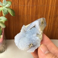 Natural blue chalcedony agate Crystal gemstone rough original Specimen A1889