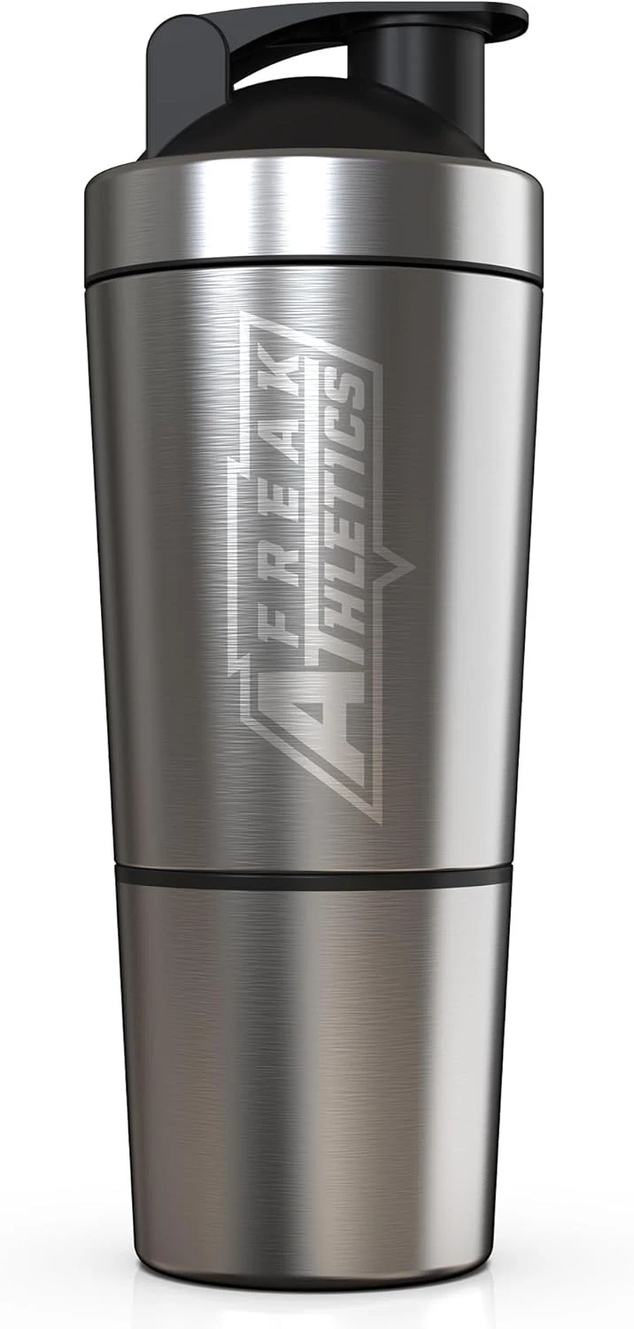 Freak Athletics 700ml Stainless Steel Protein Shaker Bottle with Wire Mixing