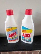 2 Vintage Bodenreiniger Ajax Flaschen - voll - Sammlerstück oder Requisiten