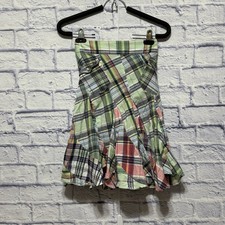 Vintage Ralph Lauren Blue Label Classic Patchwork Plaid Maxi Skirt Size 6