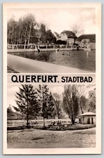Postcard RPPC - Querfurt Stadtbad Swimming Pool Germany