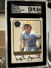 ROBIN YOUNT- FLEER GOTG AUTOGRAPH SP/400-3/ALL STAR, 2/ MVP, HOF-SGC MT+ 9.5