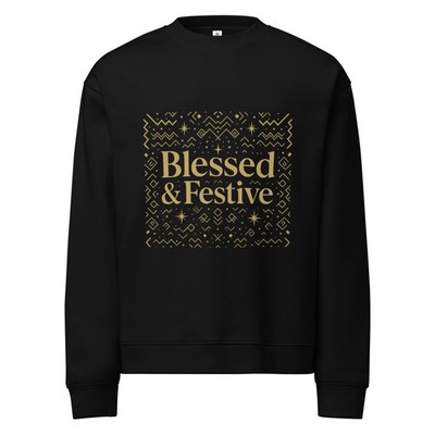  Blessed & Festive  Unisex relax crew neck sweatshirt