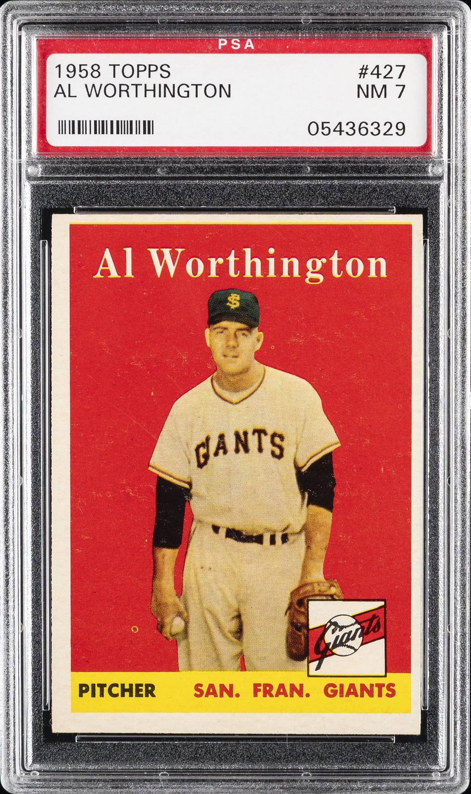 1958 Topps TOPPS #427 Al Worthington front