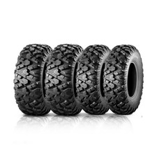 MaxAuto Set of 4 UTV ATV Tires 25x8-12 Front  25X10-12 Rear Tire, 6PR Tubele...