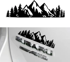 SINGARO Vinyl Snow Mountain Tree Decal Sticker, Trunk Logo Decal Sticker,