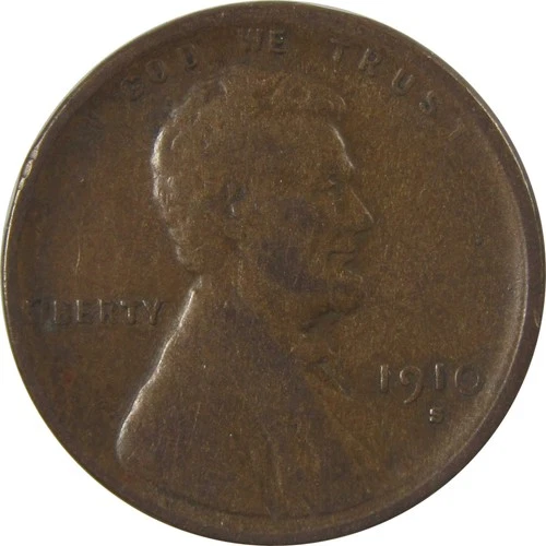 1910 S Lincoln Wheat Cent VF Very Fine Penny 1c Coin SKU:I25255