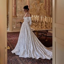 Sweetheart A-Line Wedding Dress LongSleeve Bridal Gown Customizable EveningDress