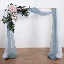 DUSTY BLUE 18 ft Sheer Organza BACKDROP CURTAIN Window Drape Panel Decorations