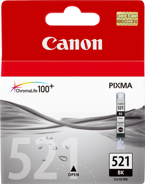 Original Canon Tintenpatrone Schwarz Cli-521Bk 2933B001-image
