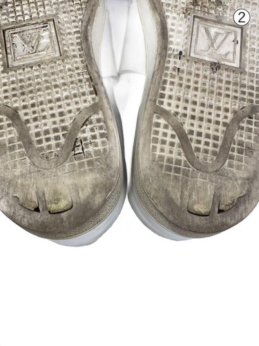 LOUIS VUITTON Low Cut Sneaker 16 Years LV Circle 37 White Leather MS0156 Used - Picture 7 of 8