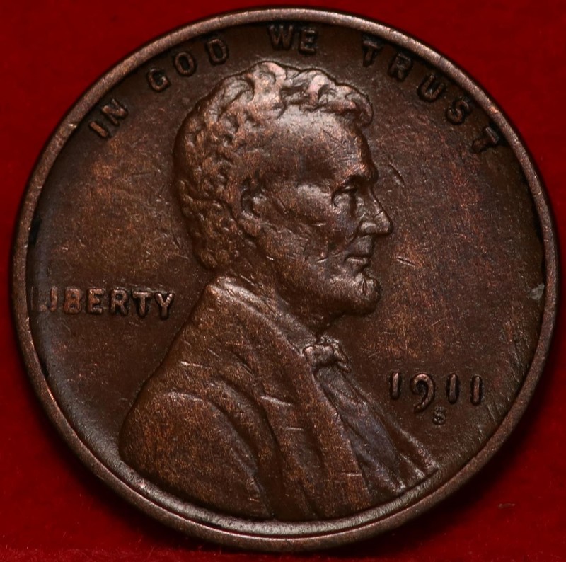 1911-S San Francisco Mint Copper Lincoln Wheat Cent