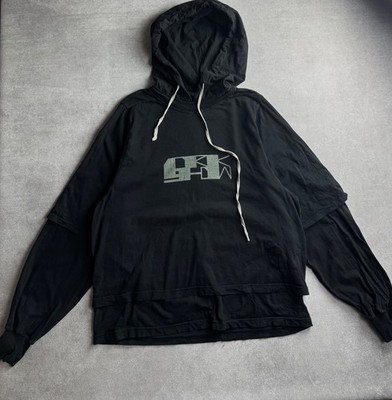 Rick Owens DRKSHDW Double Layer Hoodie Black Oyster M Langarmshirt DS02A323