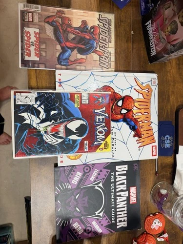 Marvel Comic Book And Book Lot Spiderman Black Panther Venom Lethal Protector