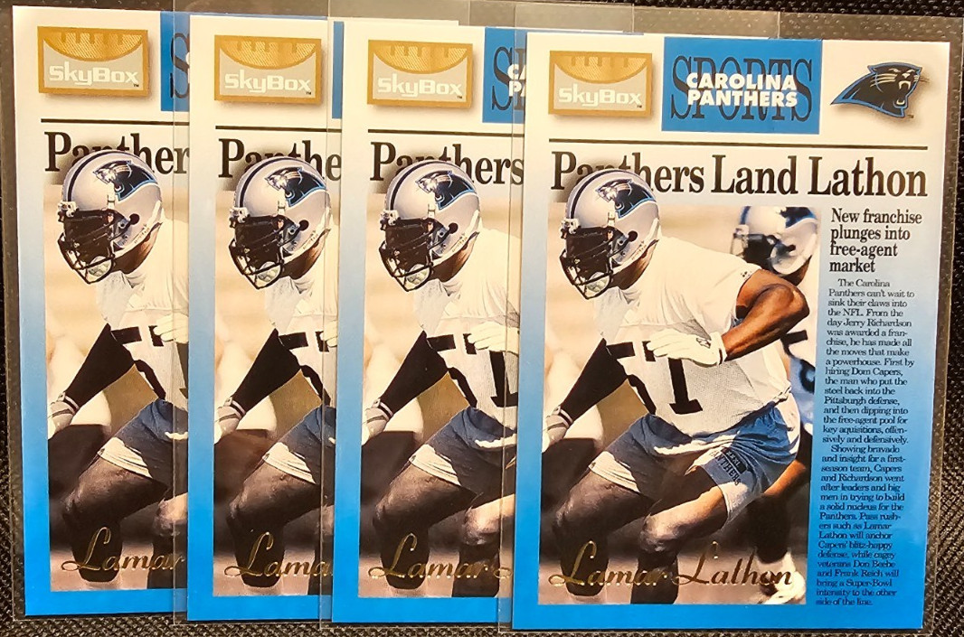 Lamar Lathon Carolina Panthers lot of 4 1995 Skybox Premium #17 Cards