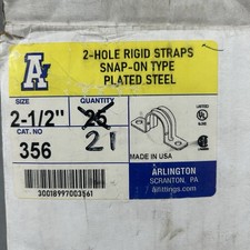 Arlington 356 2 1/2" 2-Hole Rigid Conduit Plated Steel Straps - 21 Ct