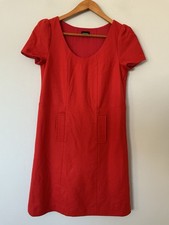 Hobbs Size 8 **Orange** Shift Dress Tie Detail On Back Hem excellent condition