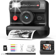 Kids Camera Instant Print, 1080P HD Instant Print Camera for Kids with 3 Rolls