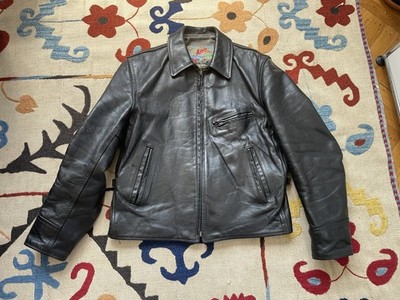 Aero Leather Half Belt Single Rider Jacket   Horsehide (Tagged Size 38)