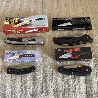 Lot Of 4 Brand New frost cutlery pocket knives Various Sizes Mint