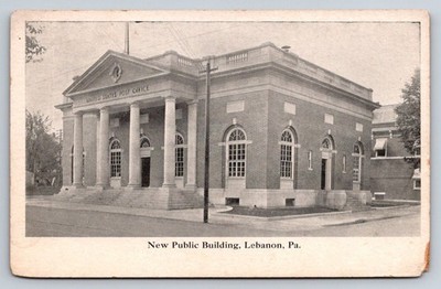 Lebanon, PA Post Office Postcard New Public Building H. C. Gallagher