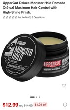 Uppercut Deluxe Monster Hold Pomade Tenue Forte 0.9 Oz Maximum Hair Control