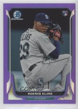2014 Bowman Chrome Purple Refractor 67/150 Roenis Elias #28 0b3