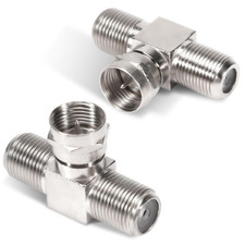2 Pack Coaxial Cable Splitter, TV Splitter 2 in 1 Out, F Type RG6 Male to Dual F