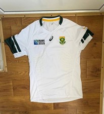 SOUTH AFRICA 2015 WORLD CUP RUGBY UNION SHIRT JERSEY ASICS SIZE XL ADULT
