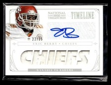 2013 National Treasures Eric Berry Timeline Relic Autograph /25 Chiefs UX8383