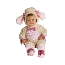 Fuzzy Pink Lamb Costume for Babies