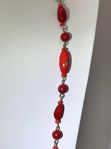VTG Japanese Handmade Tombo-Dama Glass Beads Lampwork Milliflori Necklace 30” - Picture 14 of 15