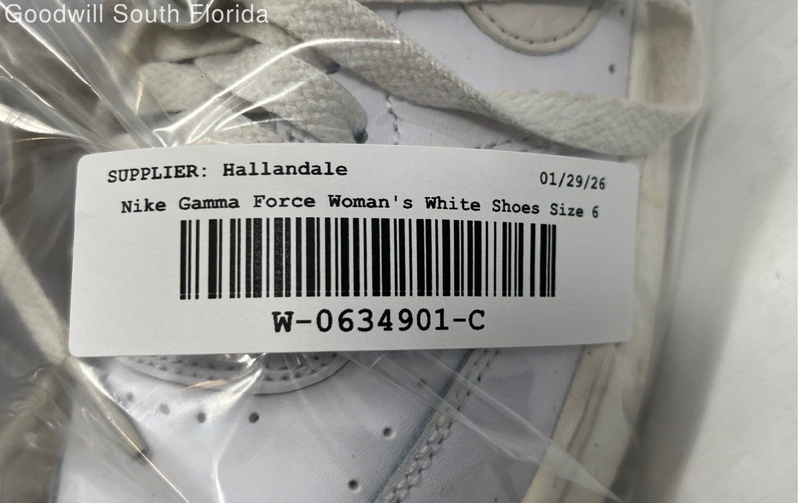 Nike Womens Gamma Force DX9176-103 White Leather Lace-Up Sneakers Shoes Size 6 thumbnail 7