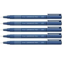 PILOT Drawing Pen, Water-based Black Ink, 0.5mm, 5 Pieces