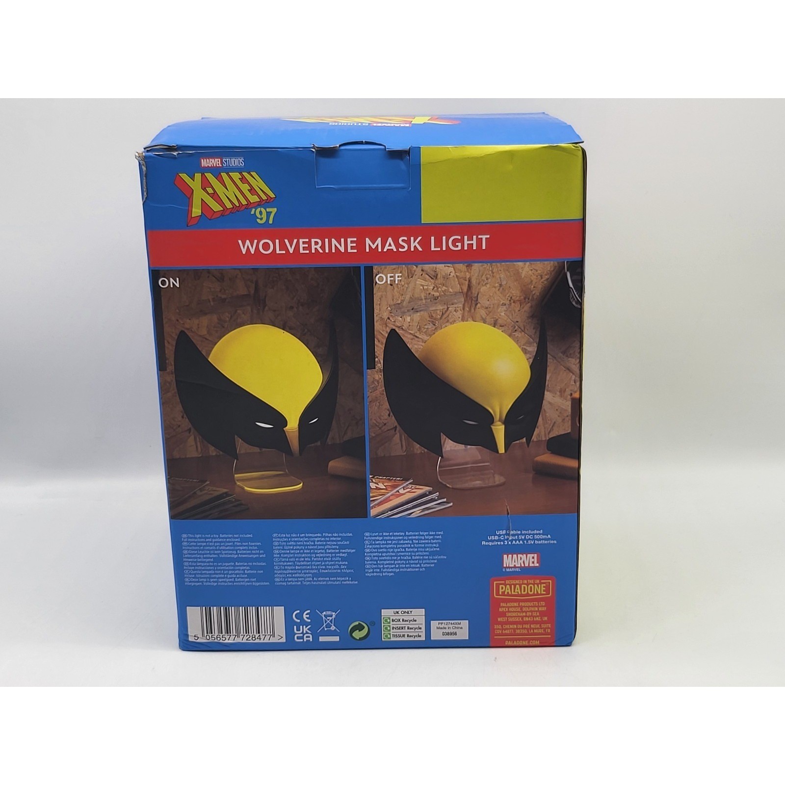 Marvel X-Men '97 Wolverine Mask LED Light Wall or Desk Lamp Paladone Official Ne
