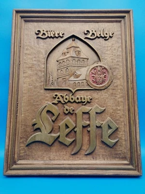 Cadre Enseigne En Bois - Bière belge Abbaye de Leffe - Décor en relief - Photo 1/4